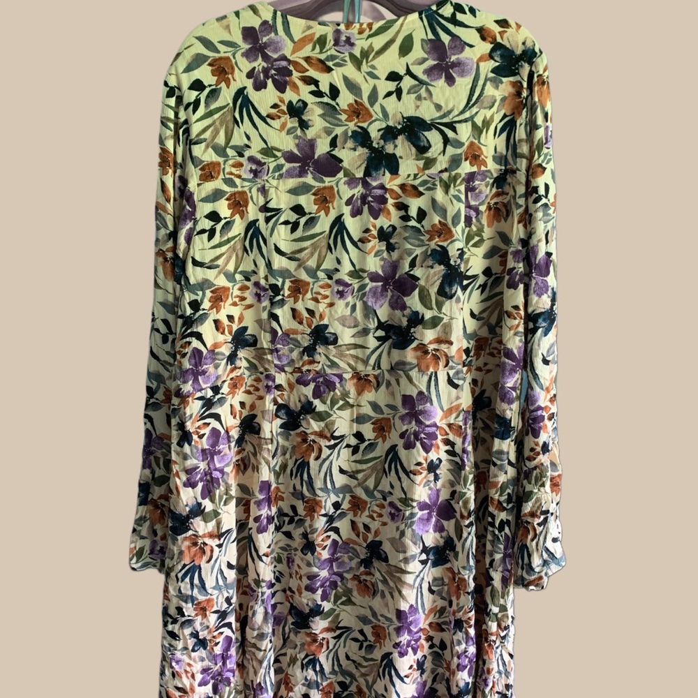 NWT Torrid Floral Boho Dress in Cream, Purple & Orange (3X) - Picture 2 of 4